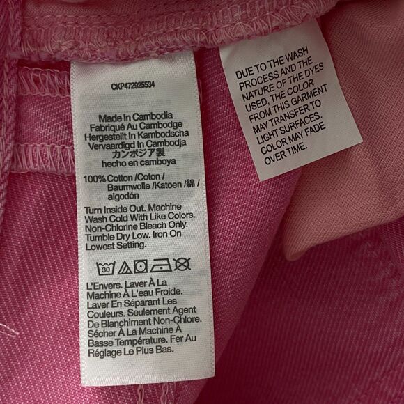 New Madewell Barbie Pink Baggy Straight Jeans Garment-Dyed Edition Size 31 - Picture 7 of 10